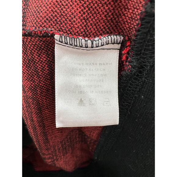 Womens George Sweater Size Medium Red and Black Plaid Long Sleeve Button Up - Picture 8 of 13